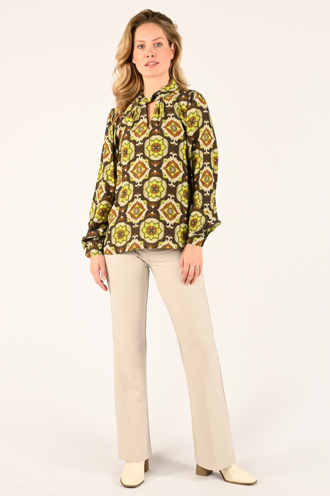 Geisha 33956-20 Blouse lange mouw Groen