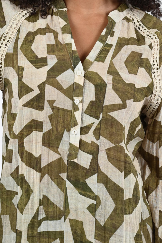 Geisha 63241-20 Blouse lange mouw Groen