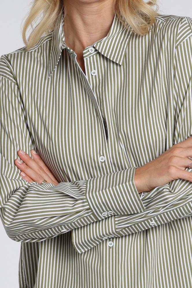 WithBlack 00001802 Blouse lange mouw Groen
