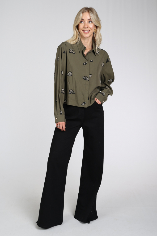 Nukus NKF02131 Blouse lange mouw Groen