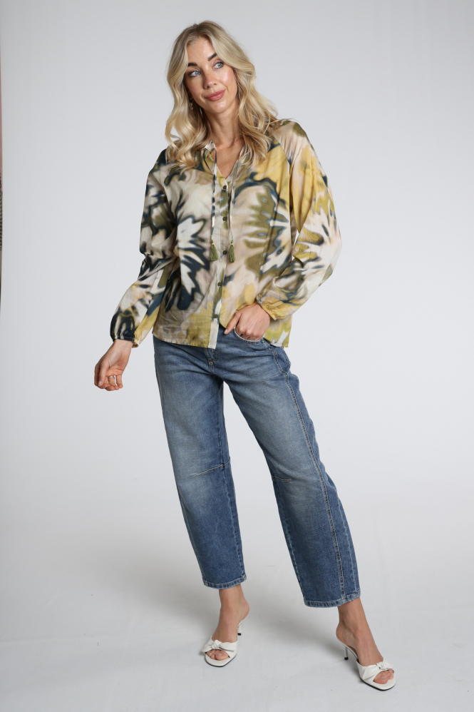 Geisha 63226-20 Blouse lange mouw Groen