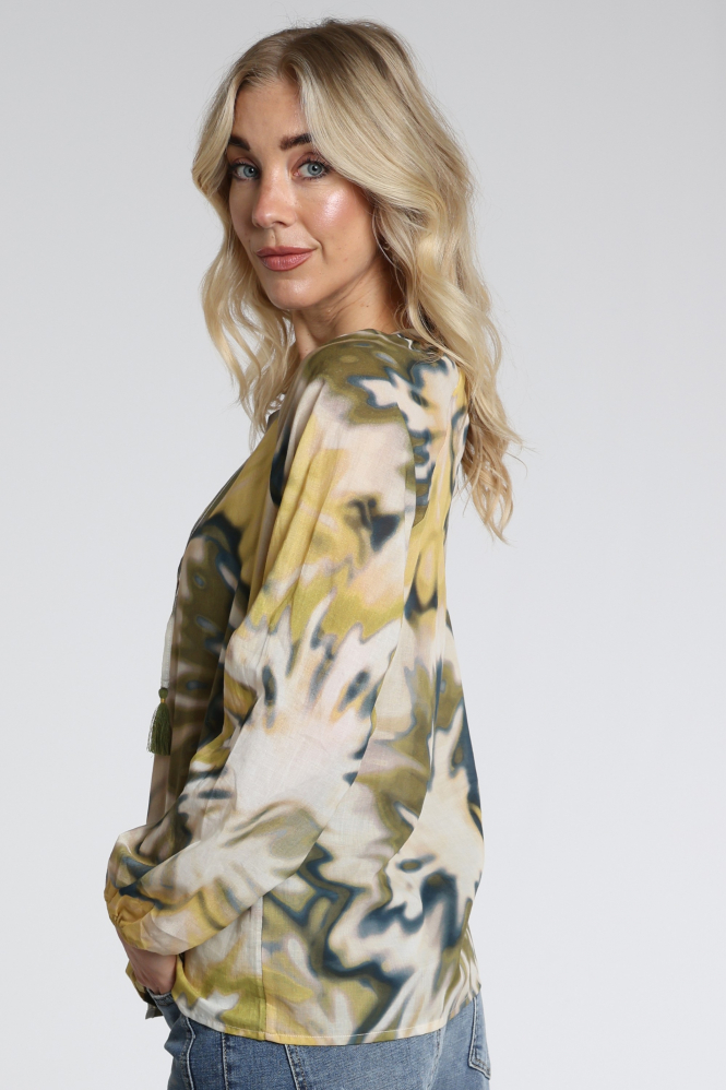 Geisha 63226-20 Blouse lange mouw Groen