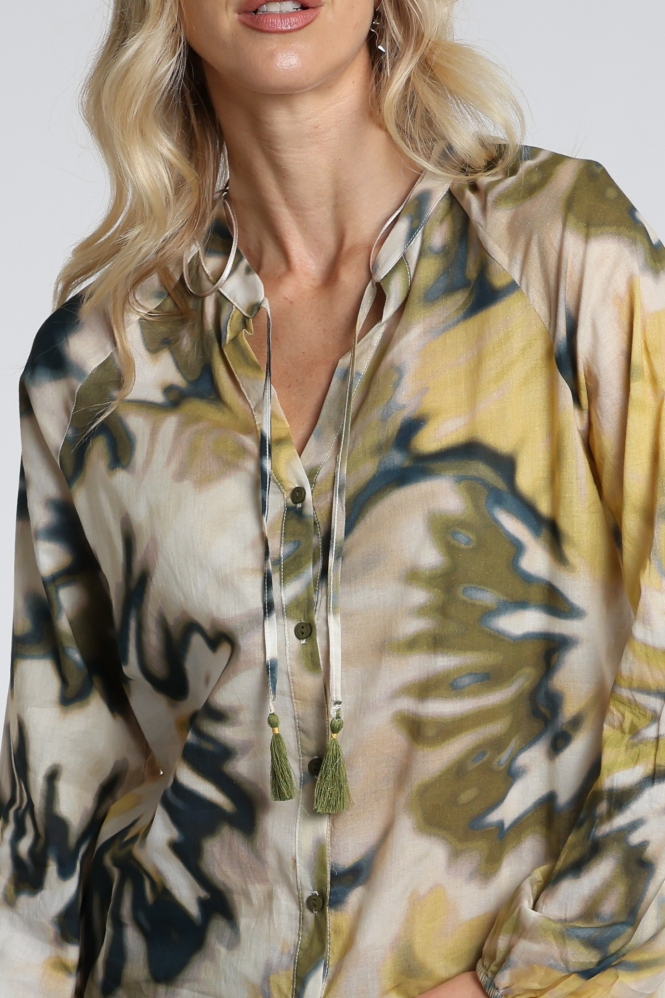 Geisha 63226-20 Blouse lange mouw Groen