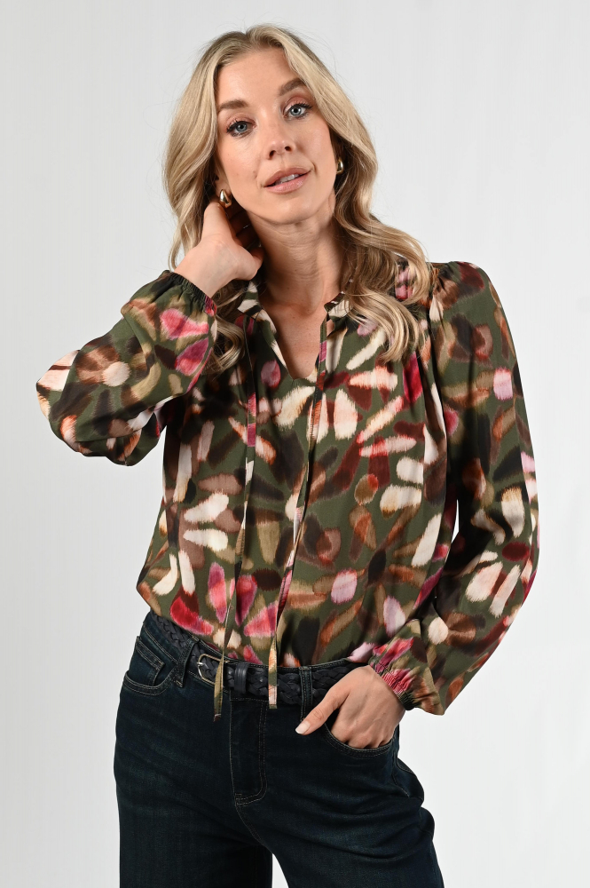 Geisha 53650-20 Blouse lange mouw Groen