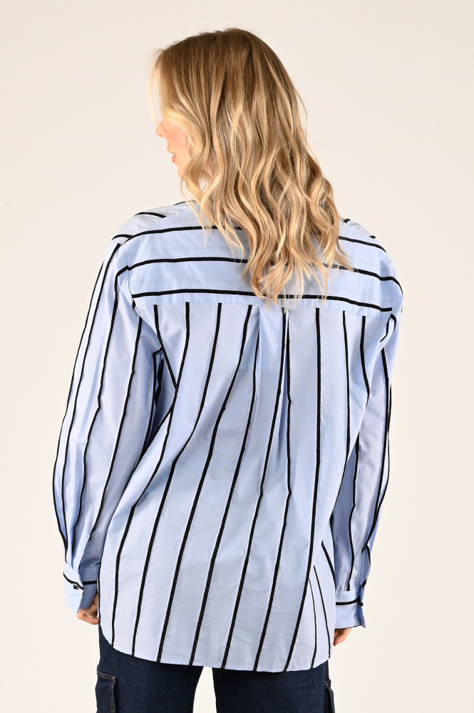 Nukus FW240419 Blouse lange mouw Blauw
