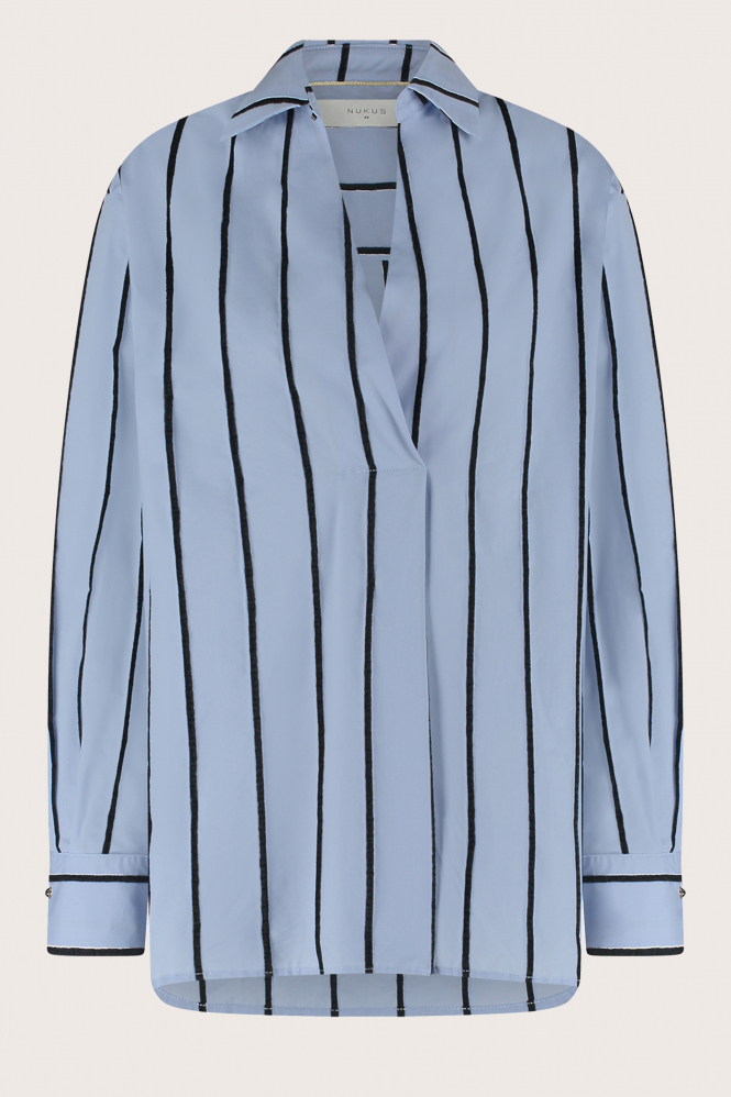Nukus FW240419 Blouse lange mouw Blauw