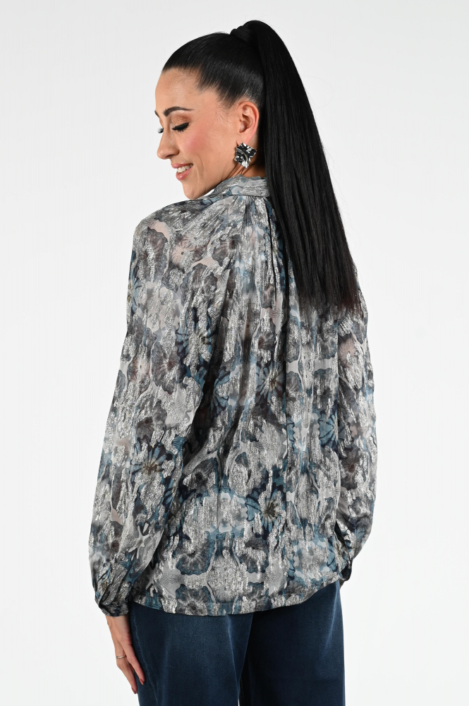 Geisha 53850-81 Blouse lange mouw Blauw
