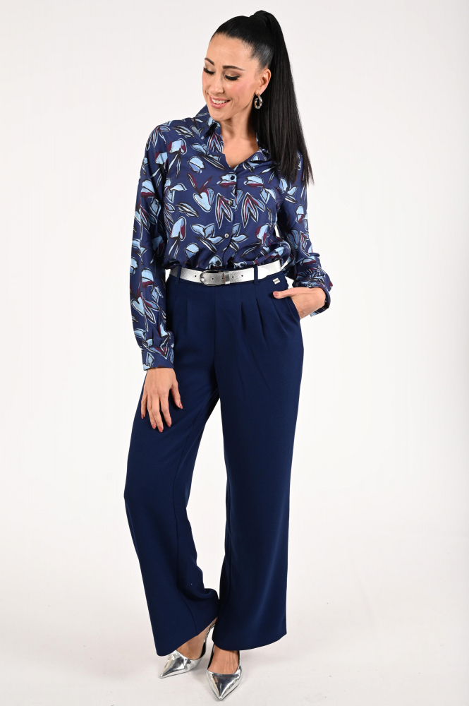 Pom Amsterdam SP9339 Blouse lange mouw Blauw