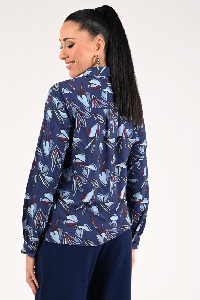 Pom Amsterdam SP9339 Blouse lange mouw Blauw