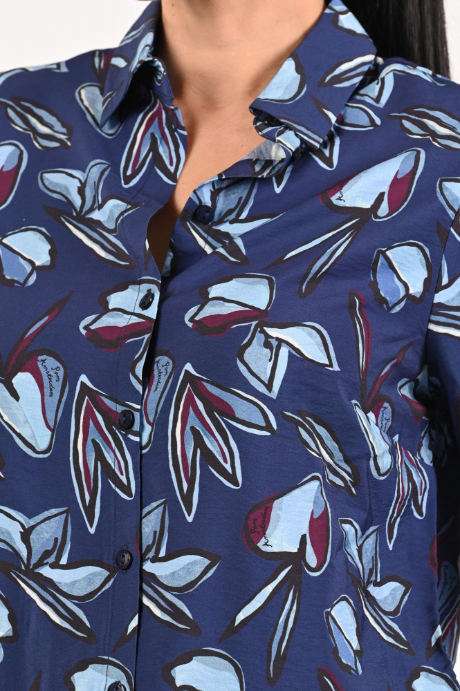 Pom Amsterdam SP9339 Blouse lange mouw Blauw