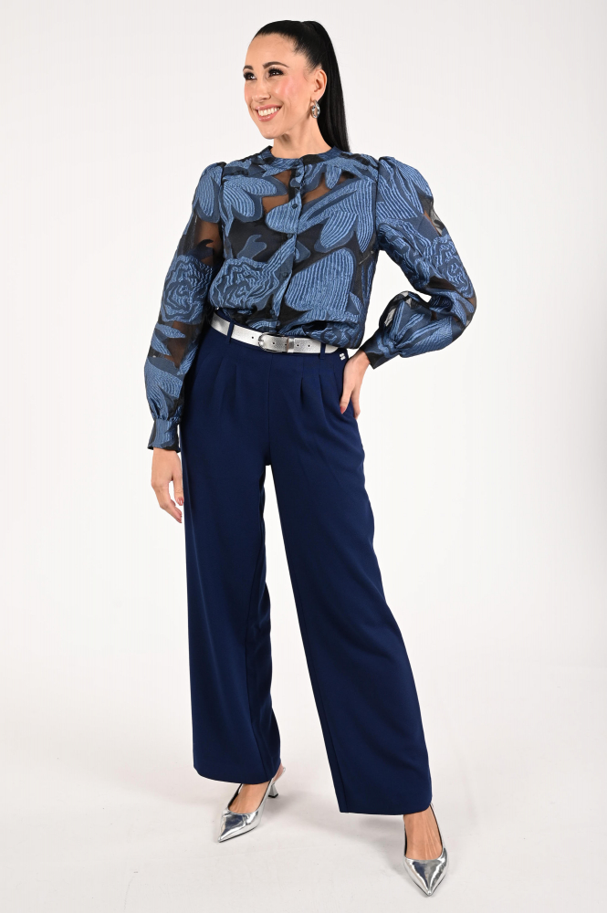 Pom Amsterdam SP9343 Blouse lange mouw Blauw