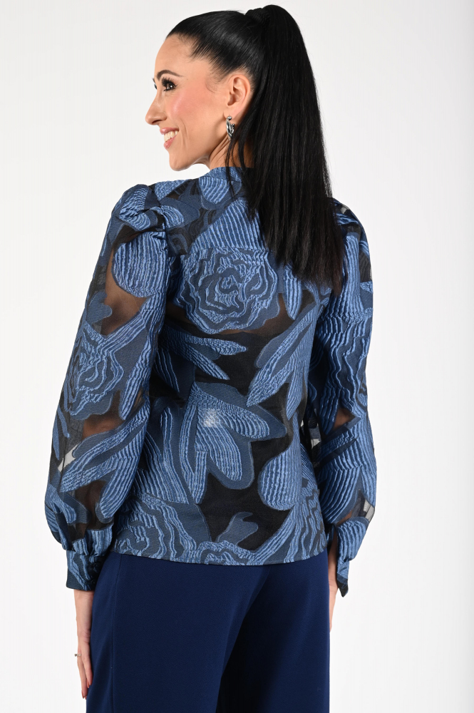 Pom Amsterdam SP9343 Blouse lange mouw Blauw