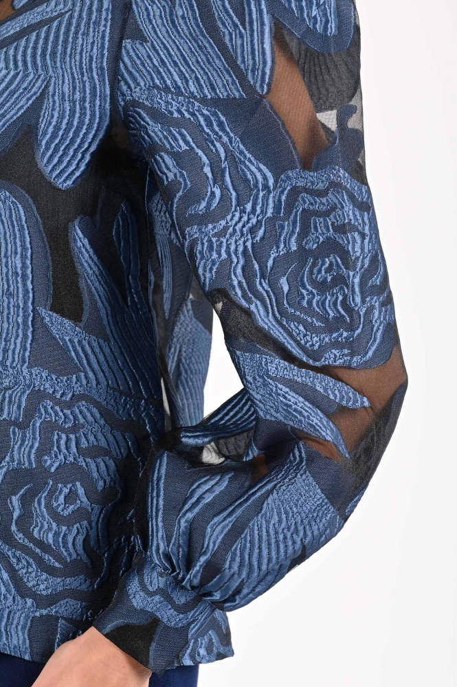Pom Amsterdam SP9343 Blouse lange mouw Blauw