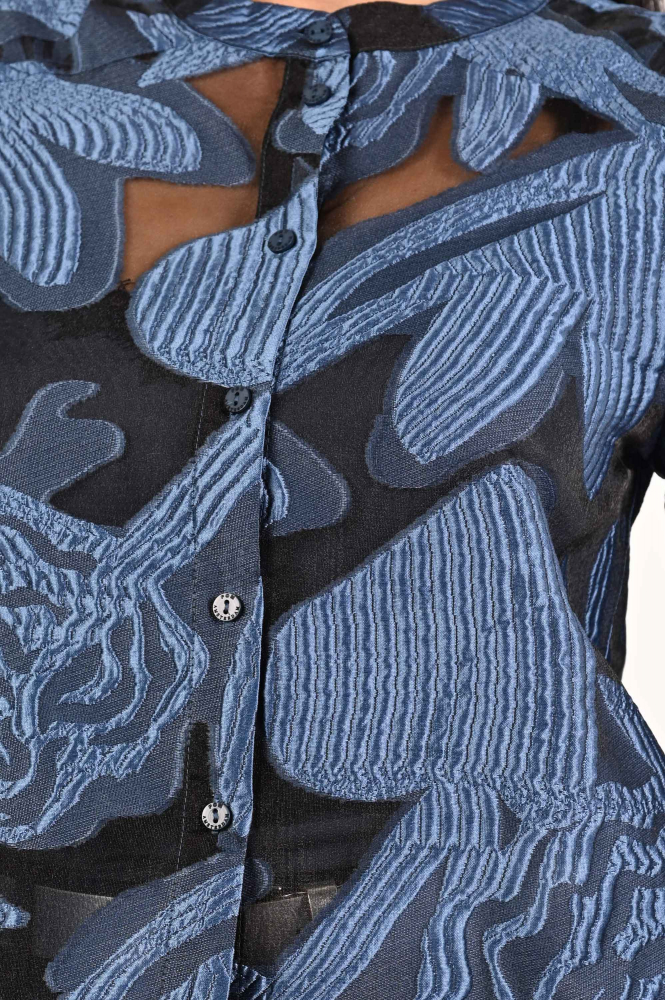 Pom Amsterdam SP9343 Blouse lange mouw Blauw