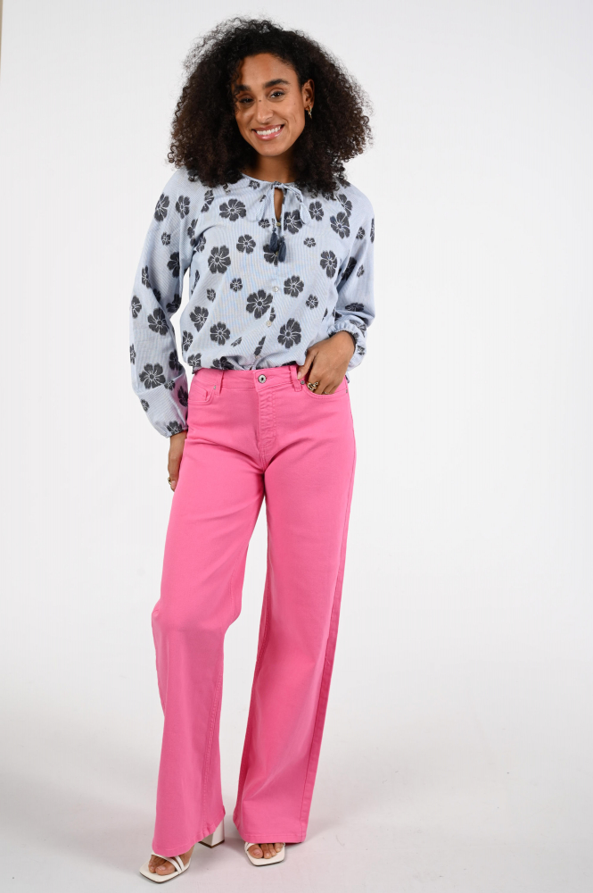 Geisha 63213-20 Blouse lange mouw Blauw