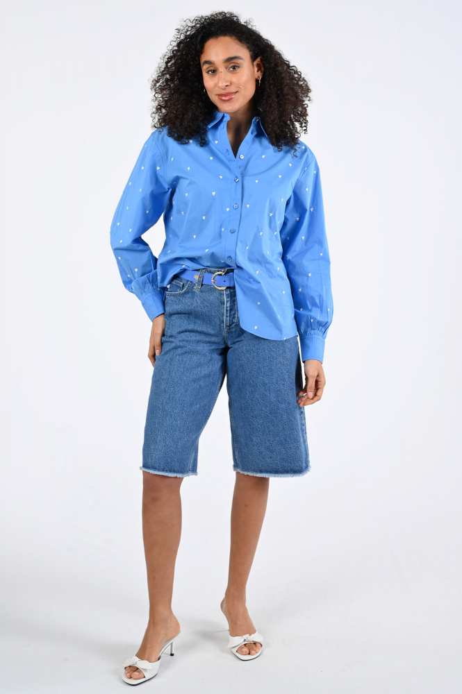 Fabienne Chapot CLTBLS24SS260253 Blouse lange mouw Blauw