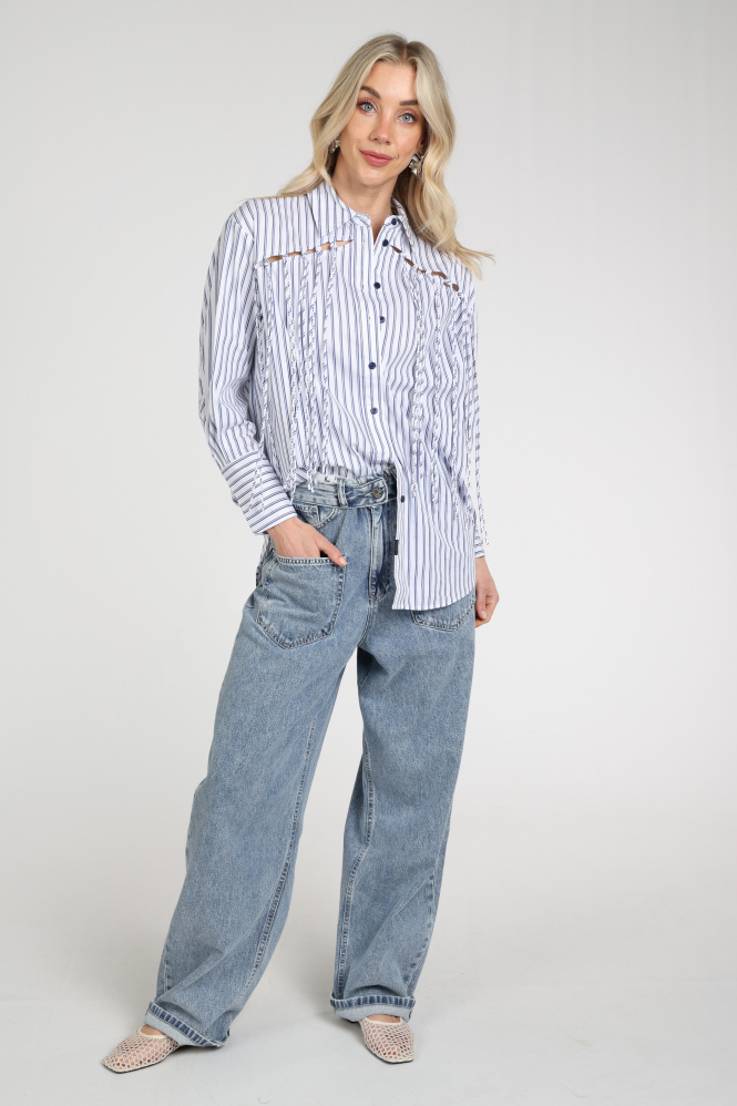 Haute L'Amitié HL10522 Blouse lange mouw Blauw