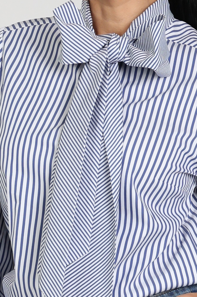 Oui 100415 Blouse lange mouw Blauw