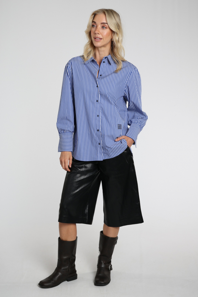 Oui 99200 Blouse lange mouw Blauw