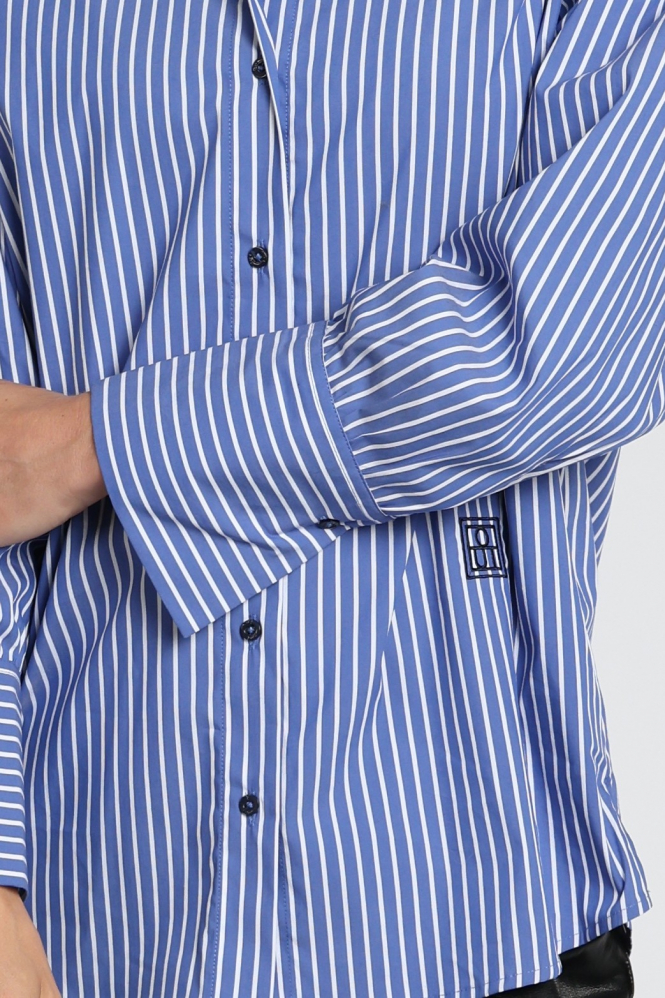 Oui 99200 Blouse lange mouw Blauw