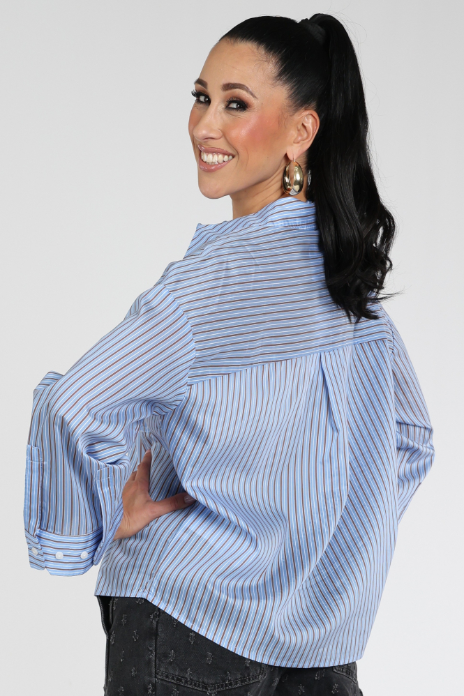 Co'couture 500256 Blouse lange mouw Blauw