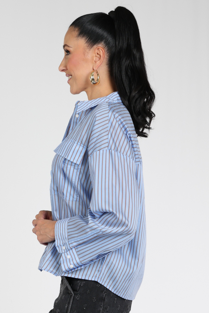 Co'couture 500256 Blouse lange mouw Blauw