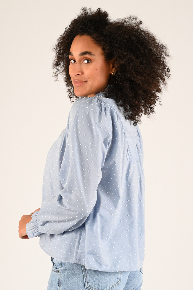 Co'couture 35563 Blouse lange mouw Blauw