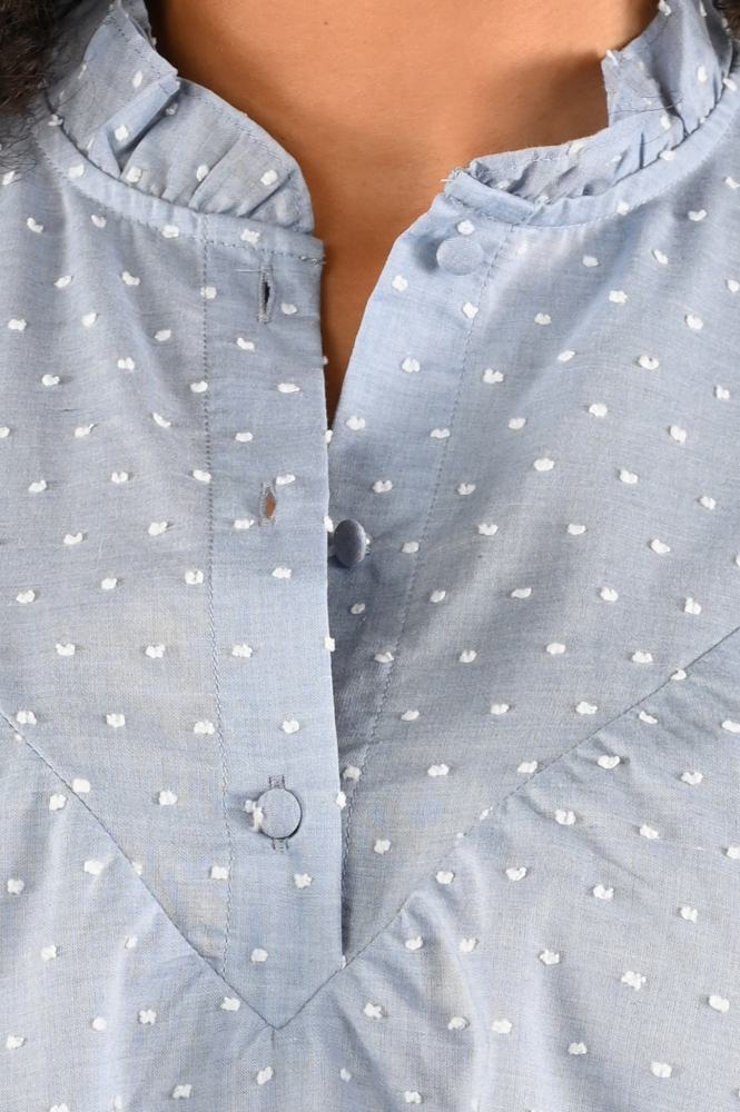 Co'couture 35563 Blouse lange mouw Blauw