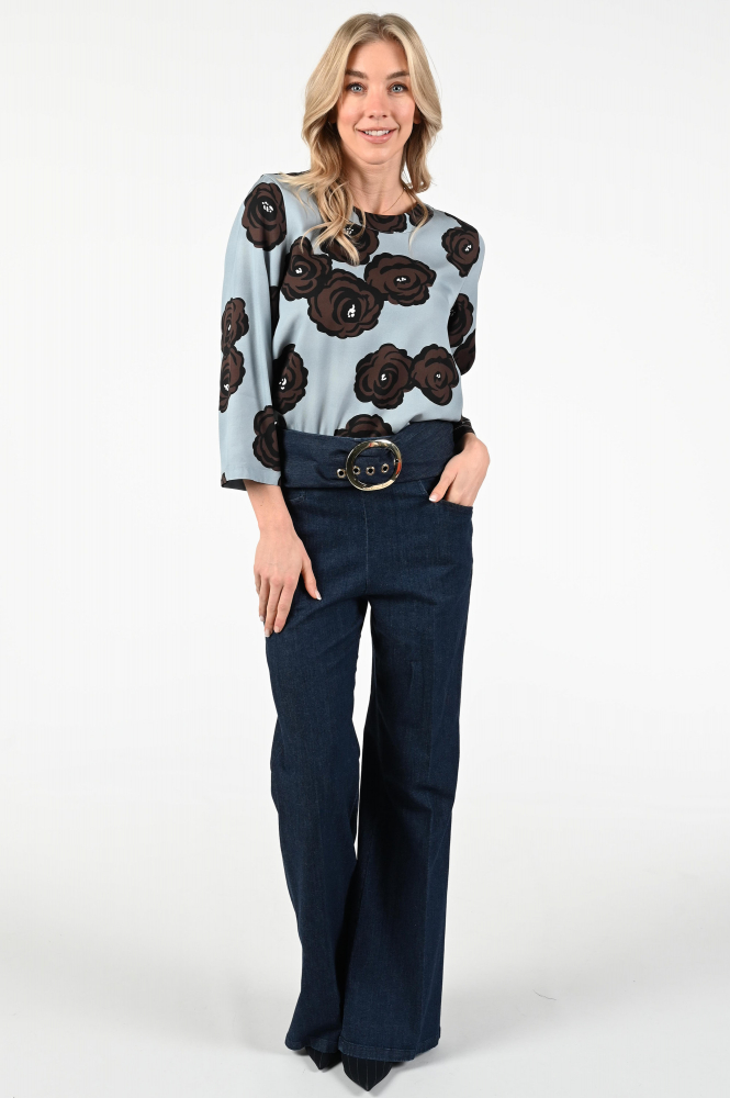 Luisa Cerano 218532-3728 Blouse lange mouw Blauw