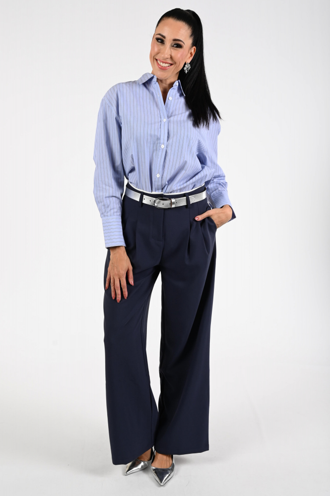 WithBlack Noa stripe Blouse lange mouw Blauw