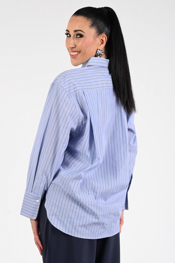 WithBlack Noa stripe Blouse lange mouw Blauw