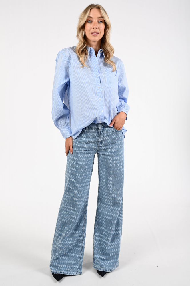 Fabienne Chapot CLTBLS35AW250155 Blouse lange mouw Blauw