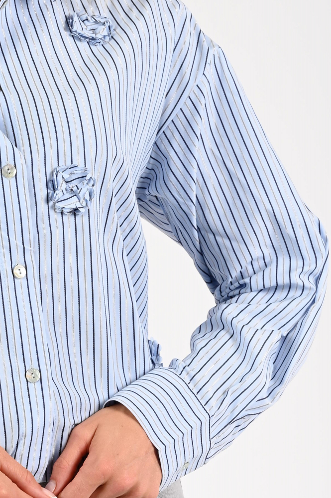 Nukus nkf02095 Blouse lange mouw Blauw