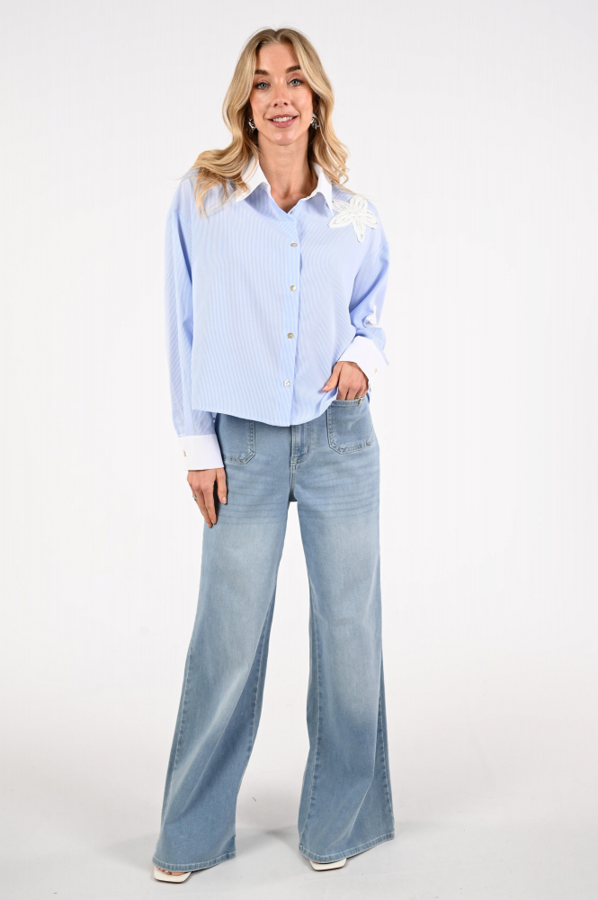 Nukus NKS02218 Blouse lange mouw Blauw