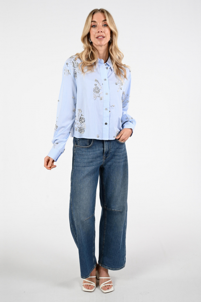 Nukus NKS02138 Blouse lange mouw Blauw