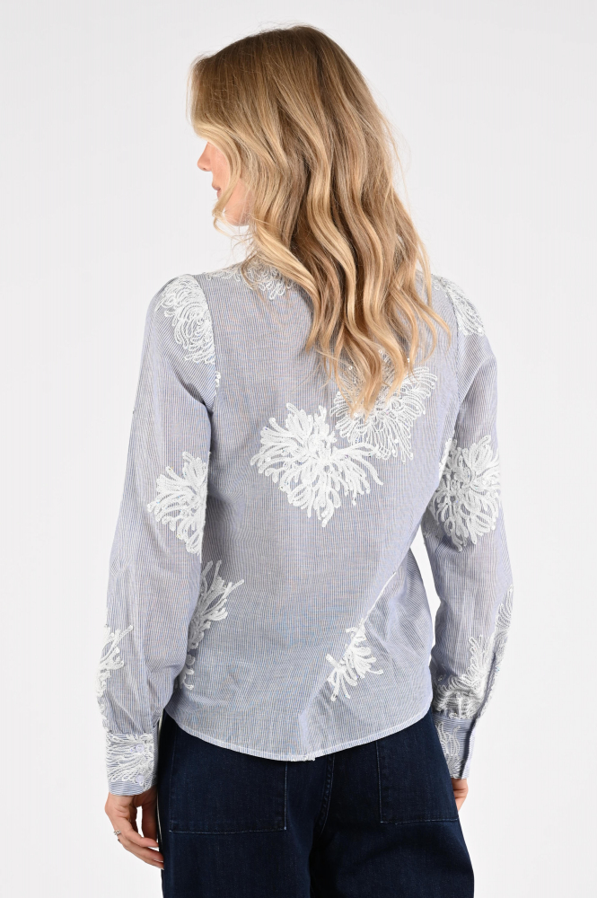 Geisha 63143-21 Blouse lange mouw Blauw