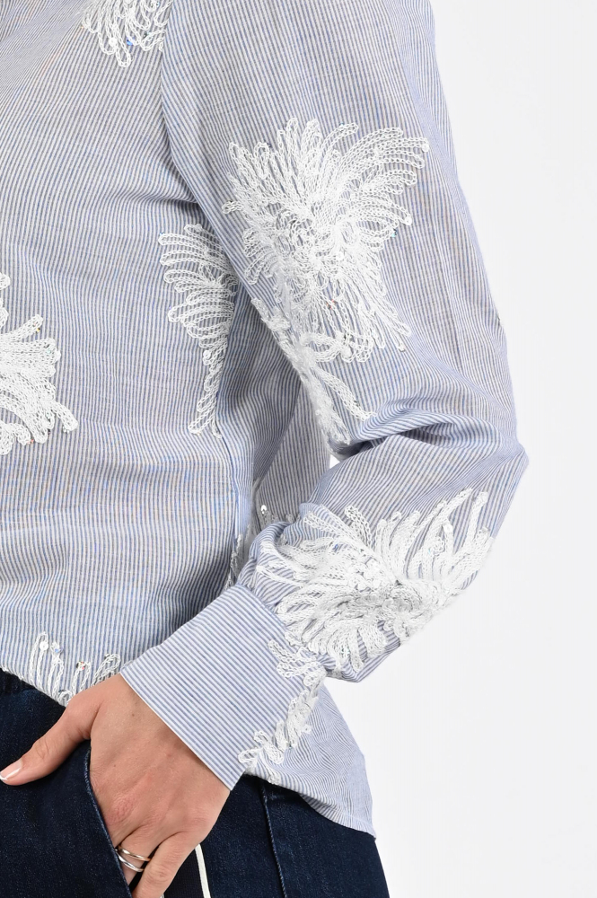 Geisha 63143-21 Blouse lange mouw Blauw