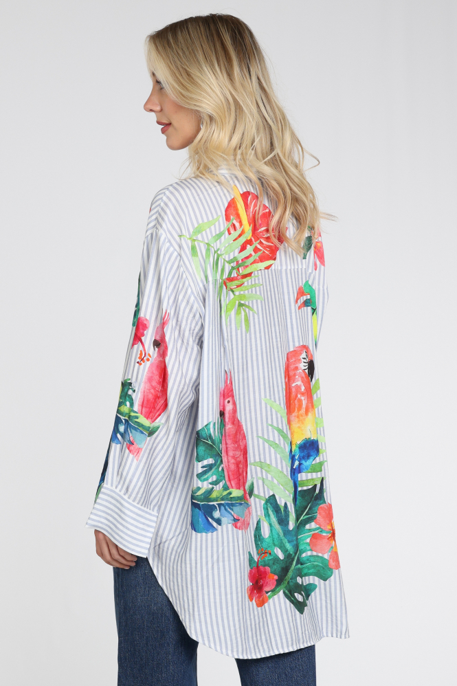 Geisha 63162-70 Blouse lange mouw Blauw