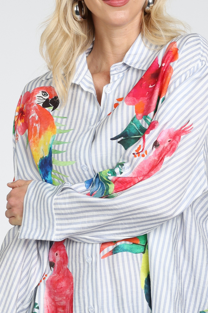 Geisha 63162-70 Blouse lange mouw Blauw