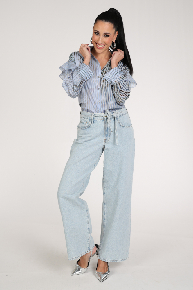 Summum 2s3429-12367 Blouse lange mouw Blauw