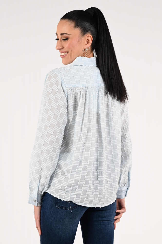 Nukus NKF02028 Blouse lange mouw Blauw