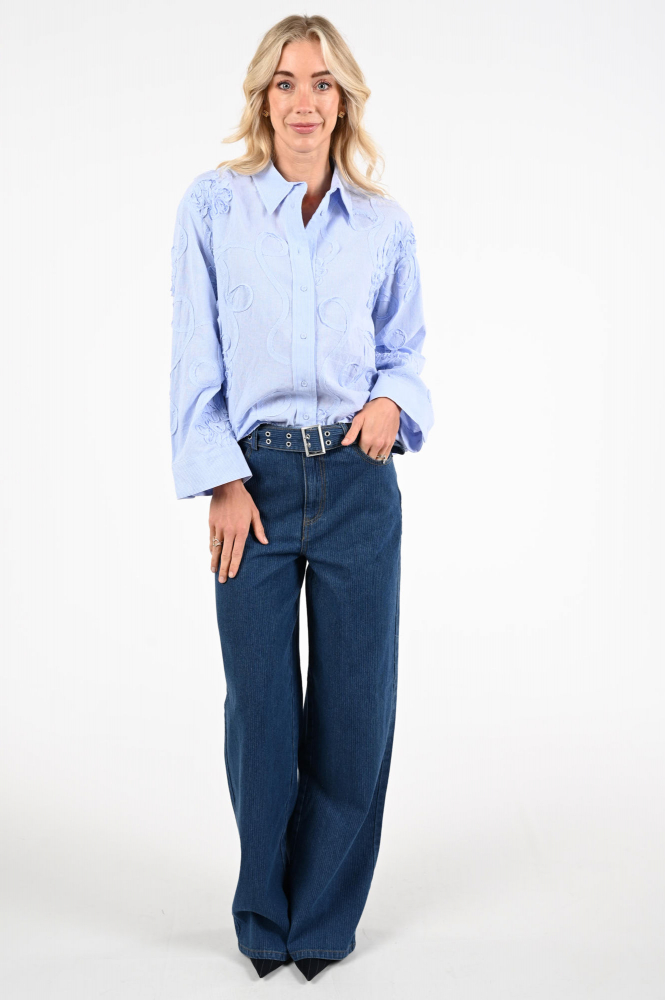 Co'couture 45040 XavierCC Blouse lange mouw Blauw