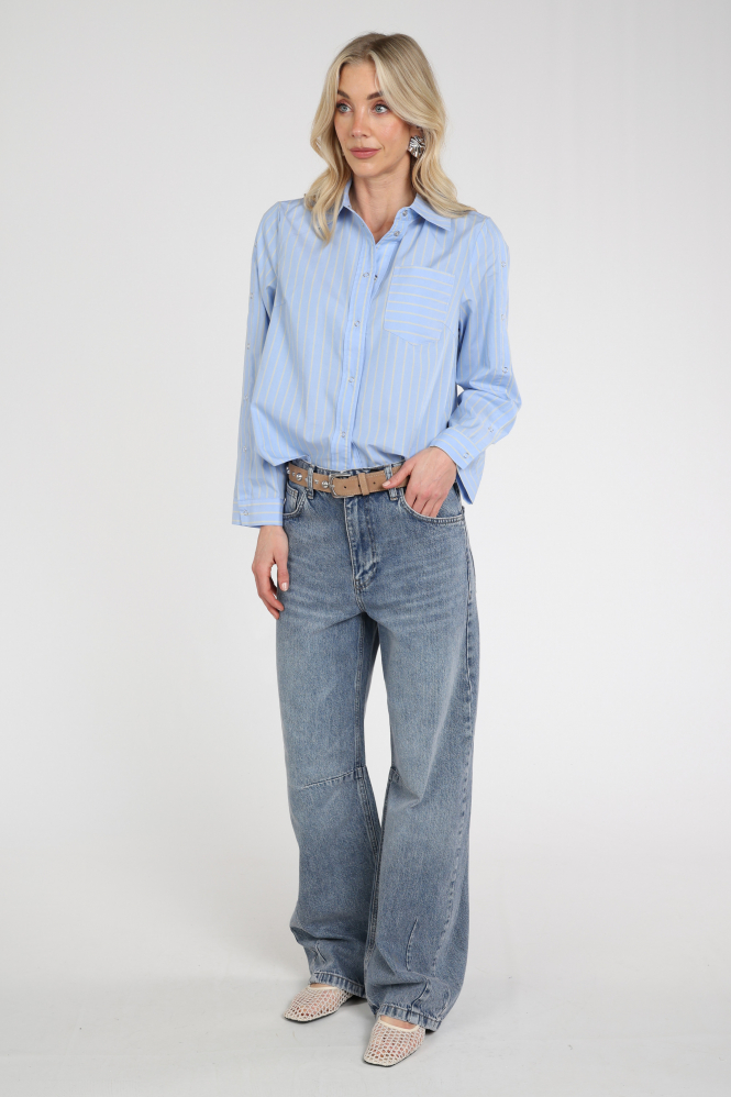 Co'couture 45051 Blouse lange mouw Blauw