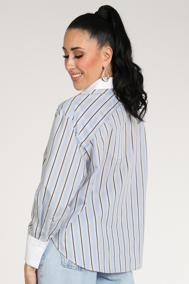 Co'couture 45061 Blouse lange mouw Blauw