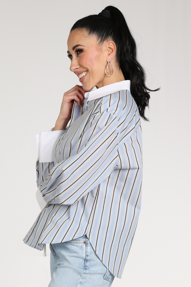 Co'couture 45061 Blouse lange mouw Blauw