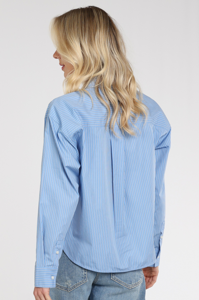 By-Bar 26412061 Lise Blouse lange mouw Blauw