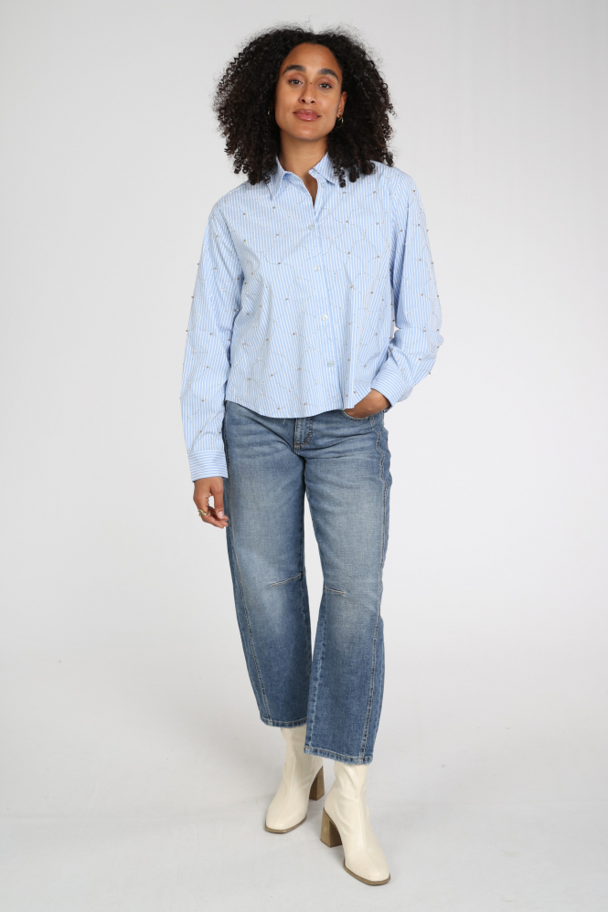 Nukus NKF02144 Blouse lange mouw Blauw