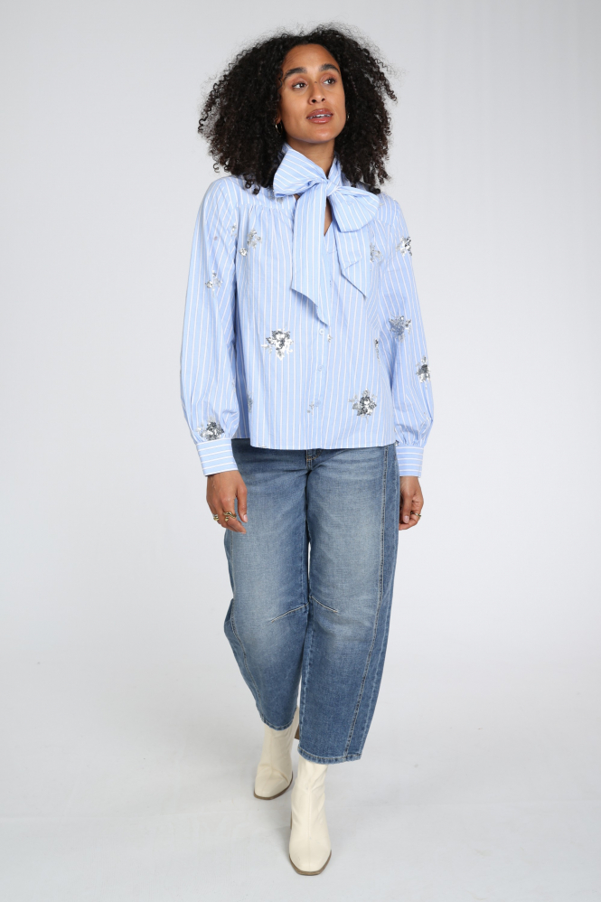 Nukus NKF02127 Blouse lange mouw Blauw