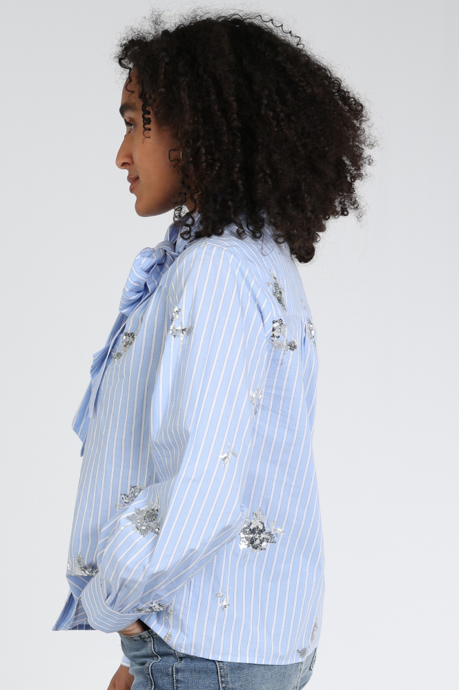 Nukus NKF02127 Blouse lange mouw Blauw