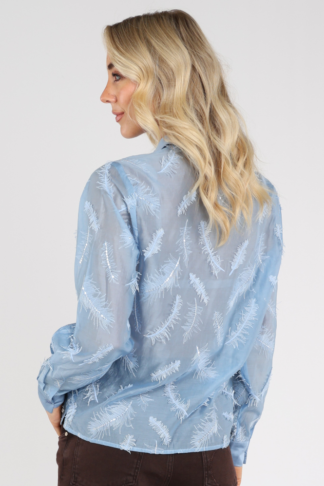 Nukus NKF02179 Blouse lange mouw Blauw